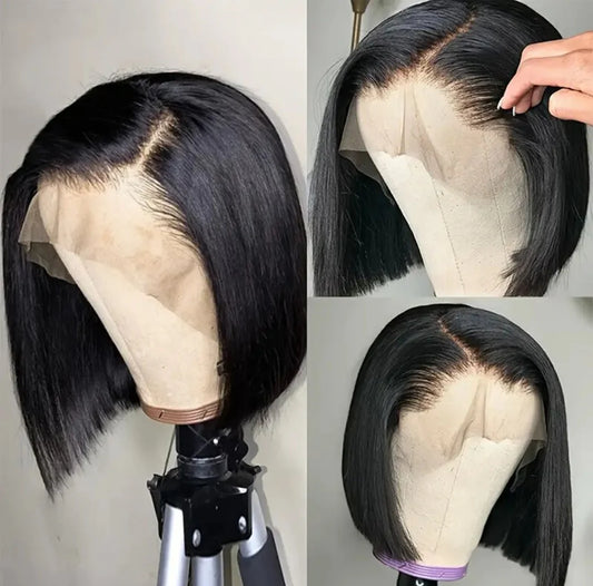 Bresilienne 10" Brazilian Hair Glueless Frontal Lace Short Straight Bob Wig
