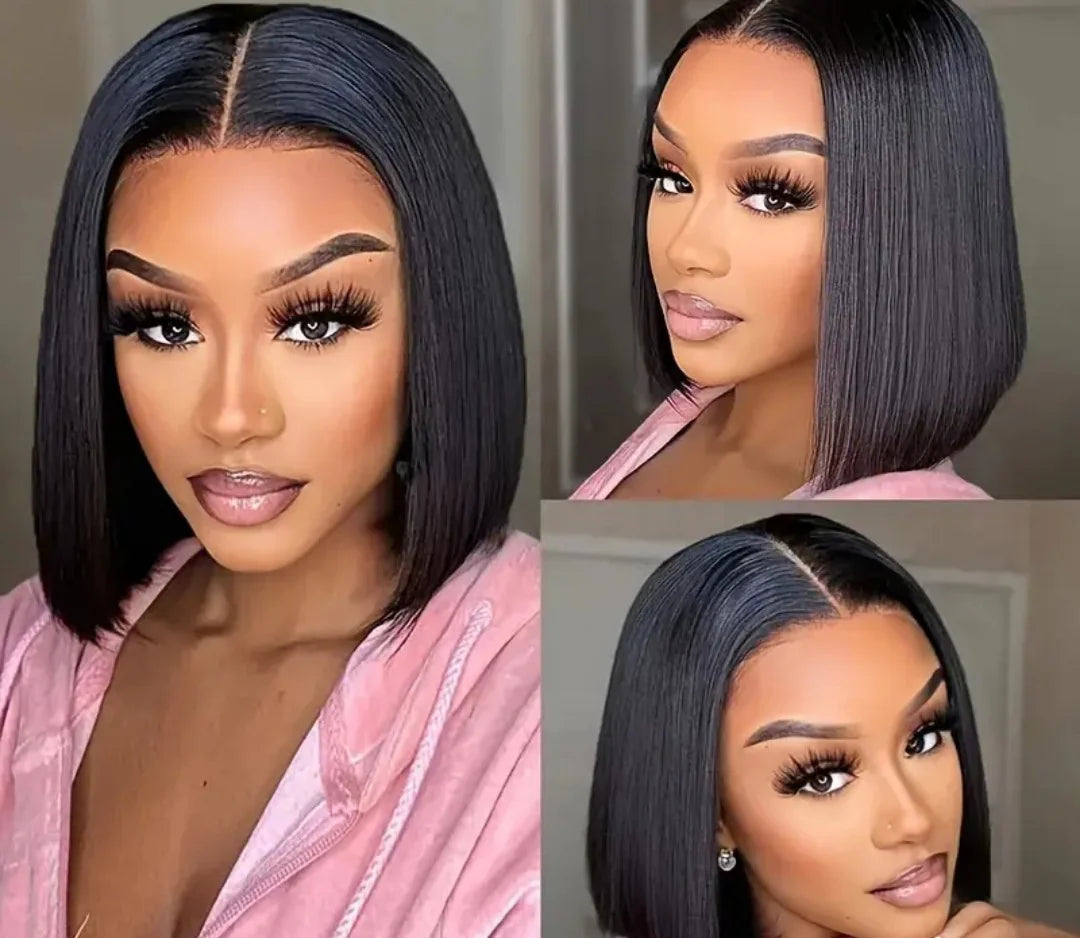 Bresilienne 10" Brazilian Hair Glueless Frontal Lace Short Straight Bob Wig